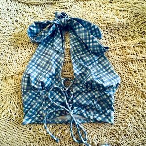PRINCESS POLLY Cropped Gingham Style Halter Top!